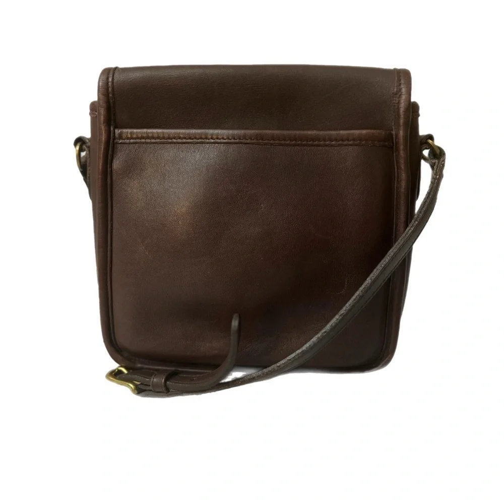 Vintage Coach #9076 Brown Leather Messenger Bag with Adjustable Strap